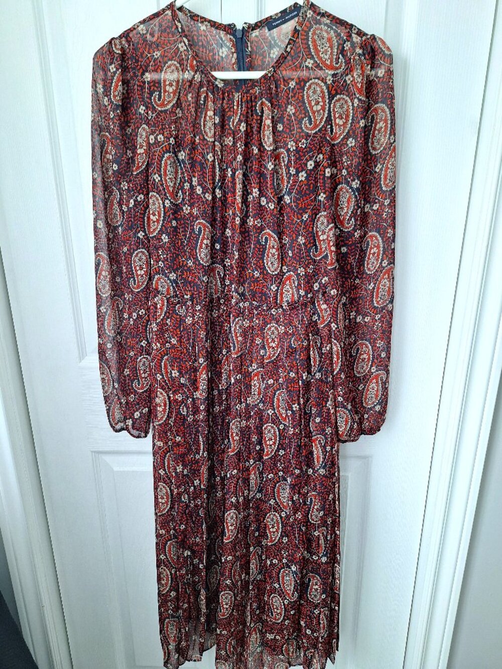 Tommy Hilfiger Red and Midnight Blue Paisley Maxi Dress